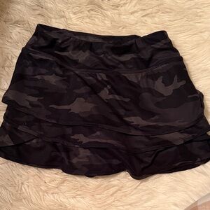 Athleta Black Camouflage Girl’s Tennis Skirt